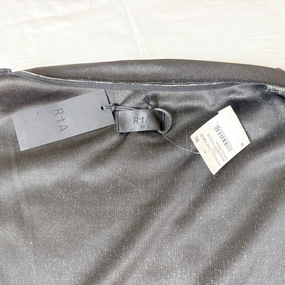 NWT RtA Disco‎ Metallic Draped Cowl Neck Sleeveless Top Silver Gold M Edgy Luxe - Picture 12 of 12